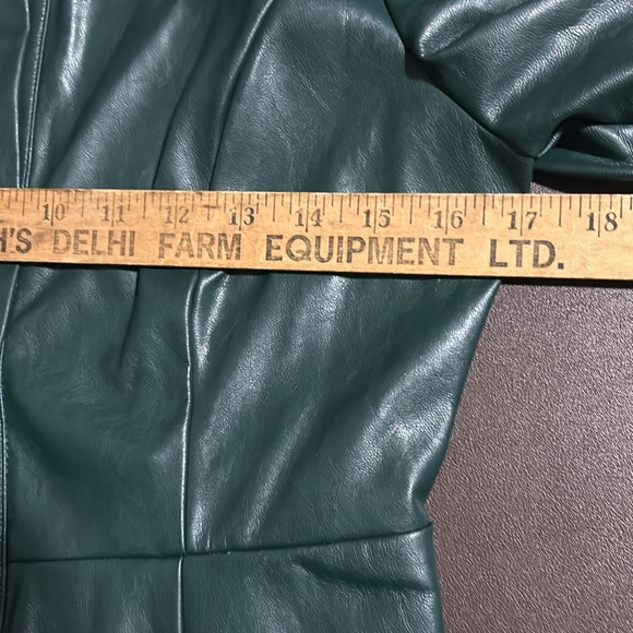 Holiday 🌲 Forest Hunter Green Faux Leather Dress - Picture 12 of 15